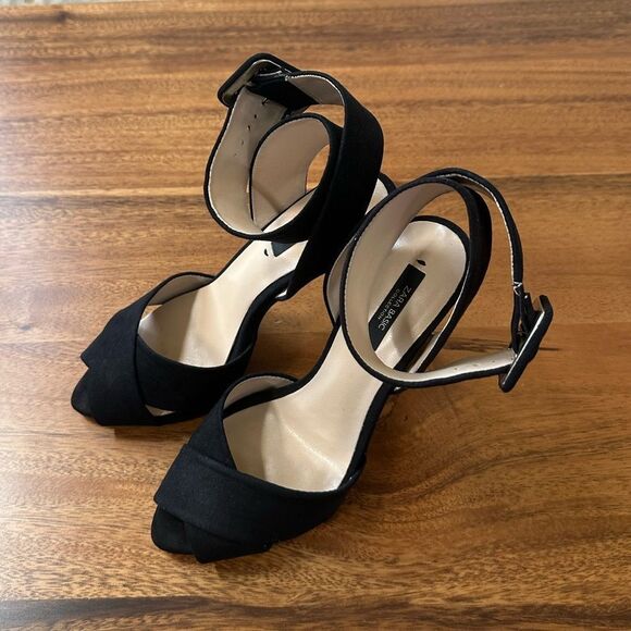 Zara Black High Heels Sandals, Size 37 - Picture 2 of 9